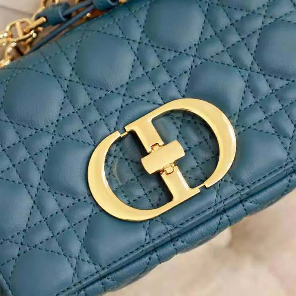 Dior Small Dior Caro Bag Supple Cannage Calfskin for Women in Blue Dior Small Dior Caro Bag Supple Cannage Calfskin for Women in Blue