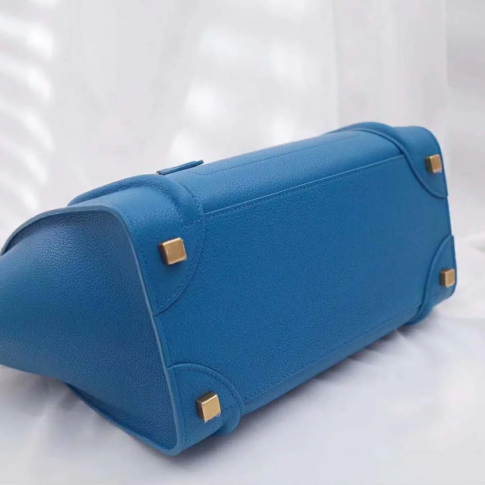 Celine Micro Luggage Handbag in Drummed Calfskin for Women in Blue Celine Micro Luggage Handbag in Drummed Calfskin for Women in Blue