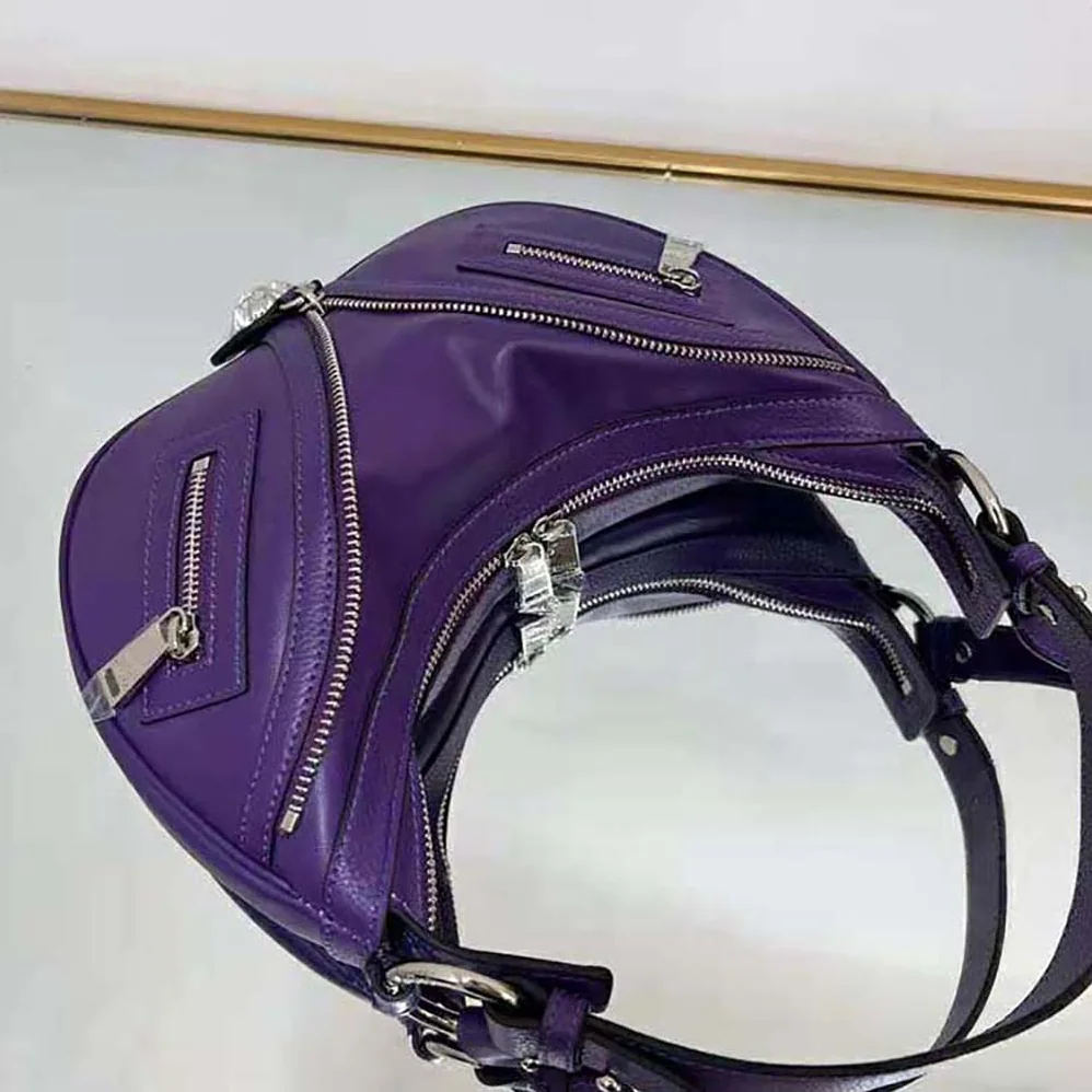 Versace Repeat Small Hobo Bag for Women in Purple