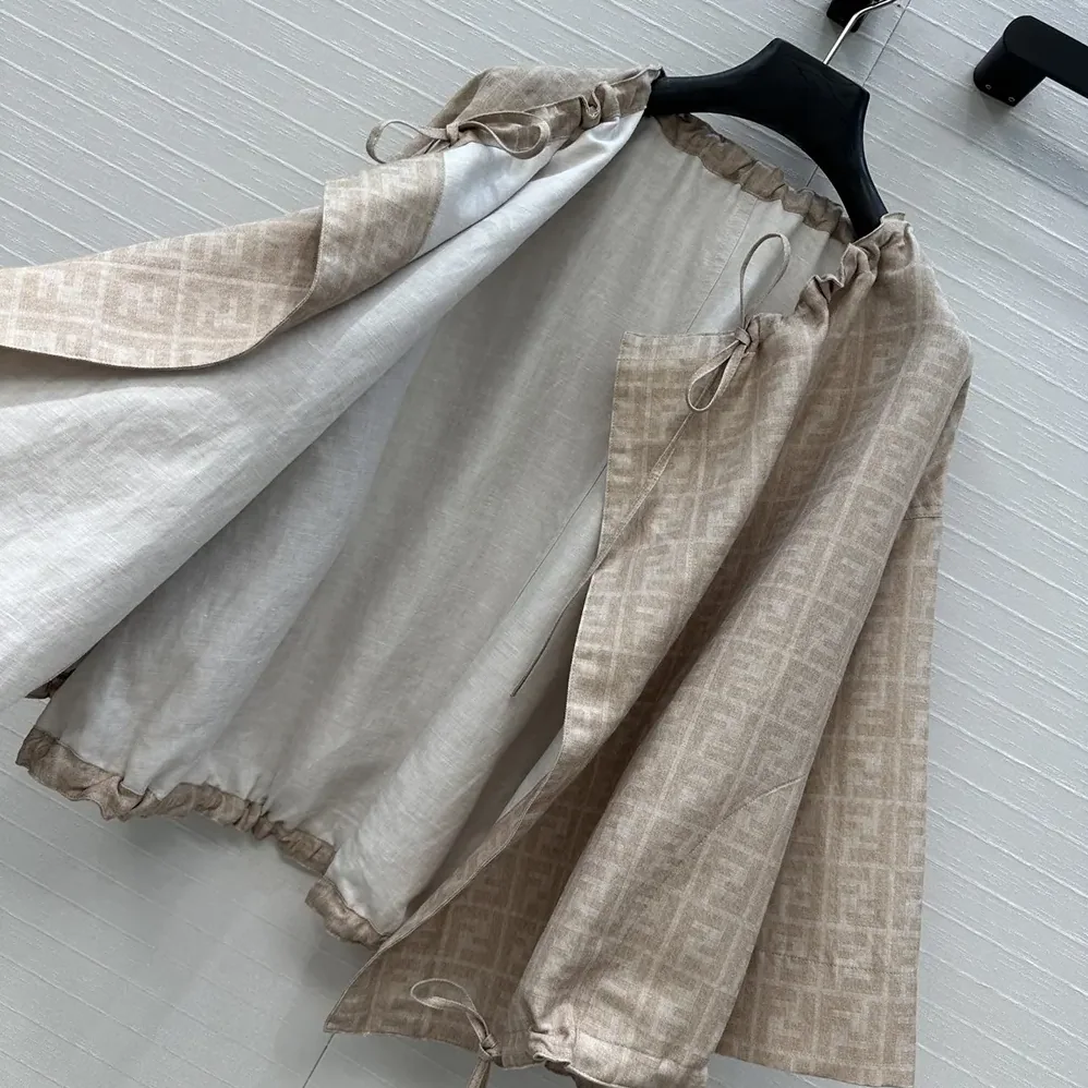 Fendi Beige FF Chambray Jacket for Women Fendi Beige FF Chambray Jacket for Women