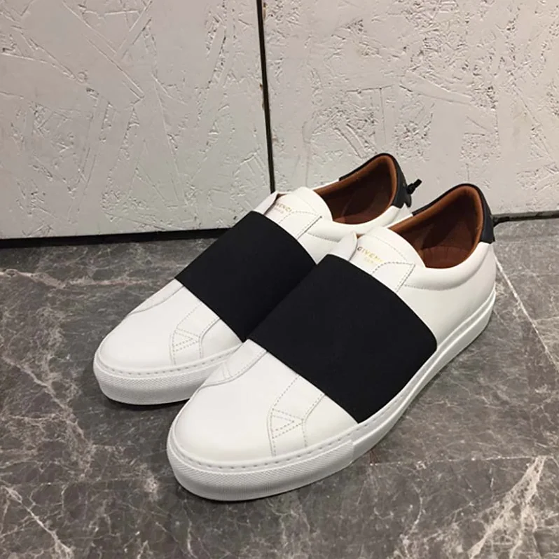 Givenchy Elastic Strap Sneakers in Leather Shoes White for Unisex Givenchy Elastic Strap Sneakers in Leather Shoes White for Unisex