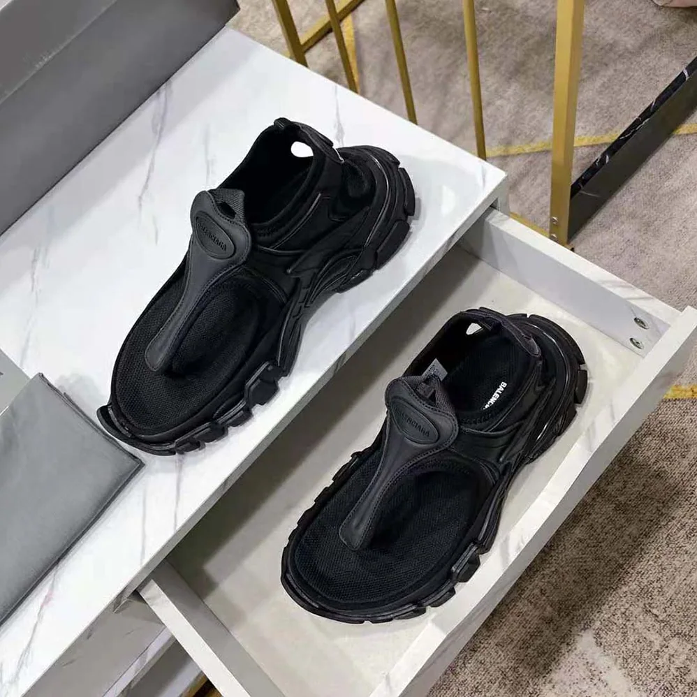 Balenciaga Track Thong in Black Neoprene and Rubber for Women