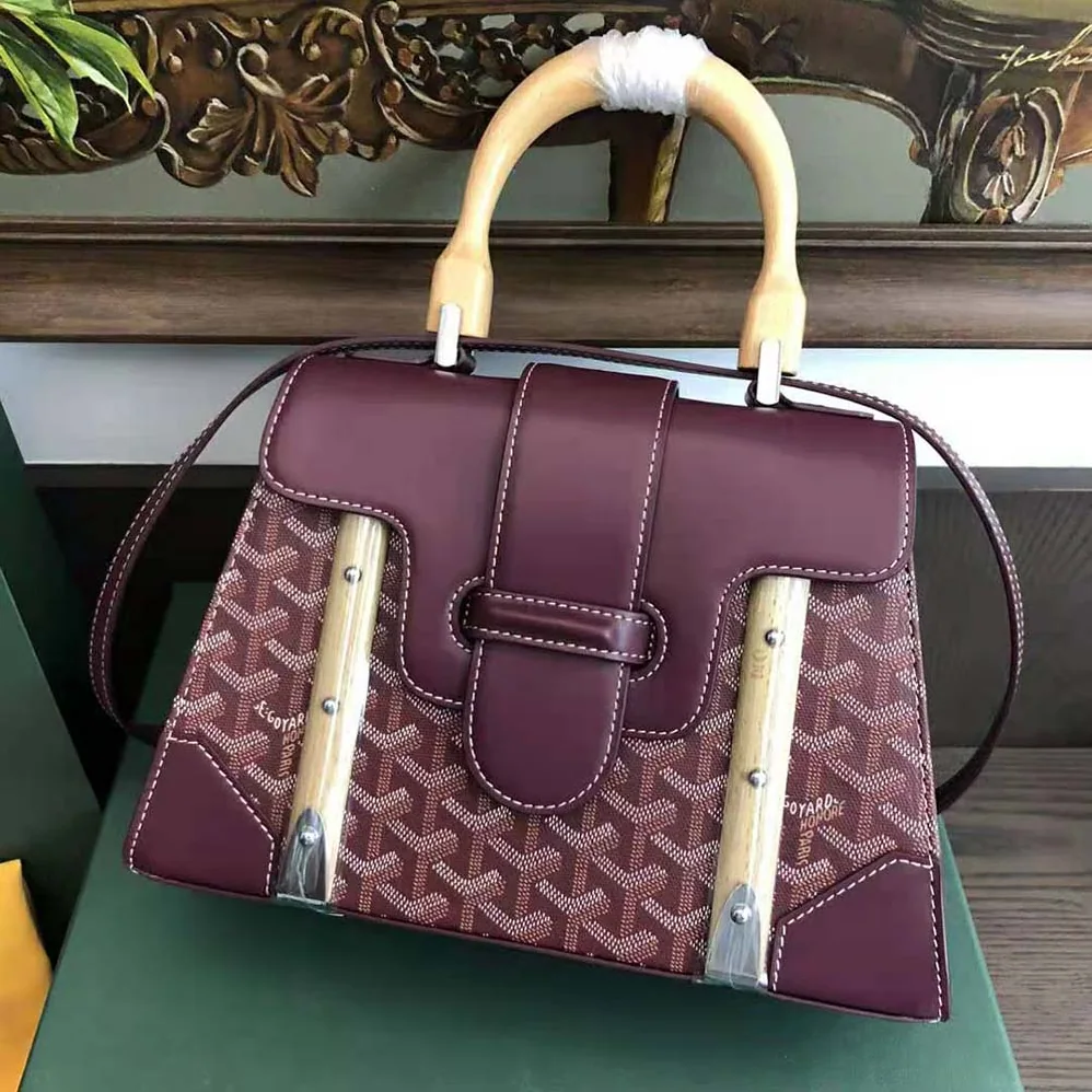 Goyard Sac Saïgon PM in Toile Goyardine & Clamecy Calfskin for Women in Maroon Goyard Sac Saïgon PM in Toile Goyardine & Clamecy Calfskin for Women in Maroon