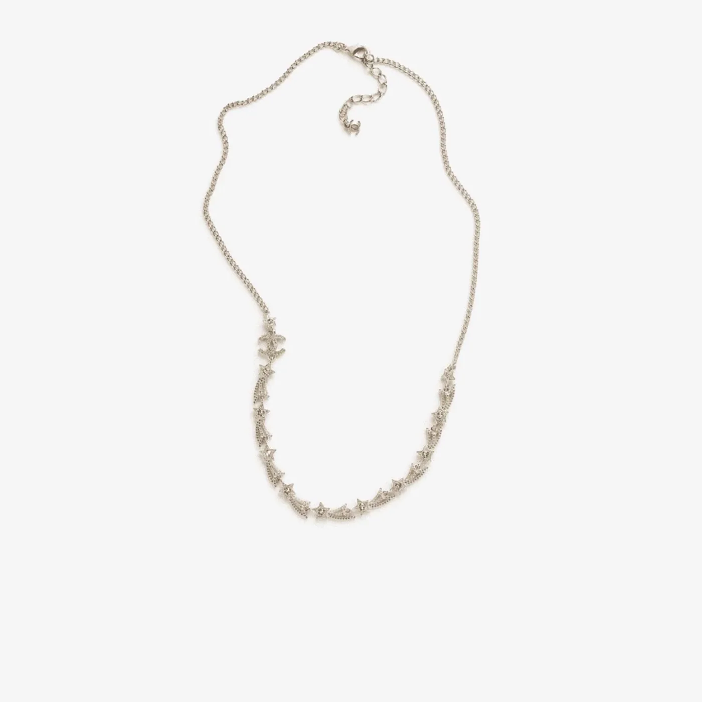 Chanel Long Necklace Gold Crystal