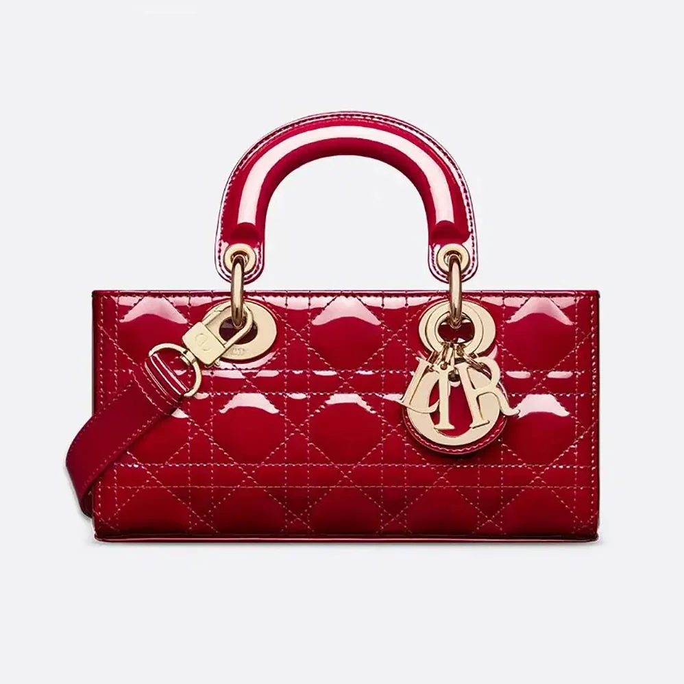 Dior Small Lady D-Joy Bag Cherry Red Patent Cannage Calfskin for Women Dior Small Lady D-Joy Bag Cherry Red Patent Cannage Calfskin for Women