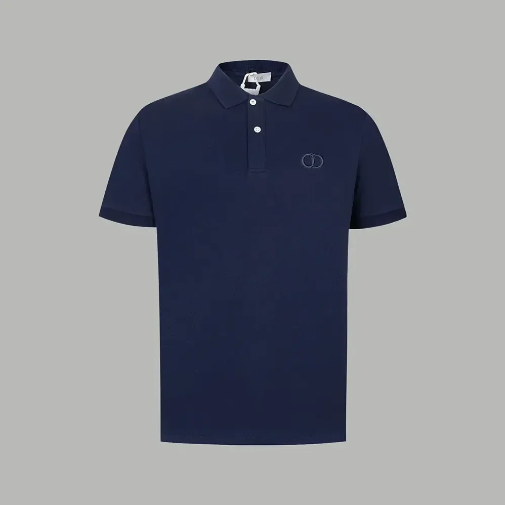 Dior CD Icon Polo Shirt Navy Blue Cotton Piqué for Men Dior CD Icon Polo Shirt Navy Blue Cotton Piqué for Men