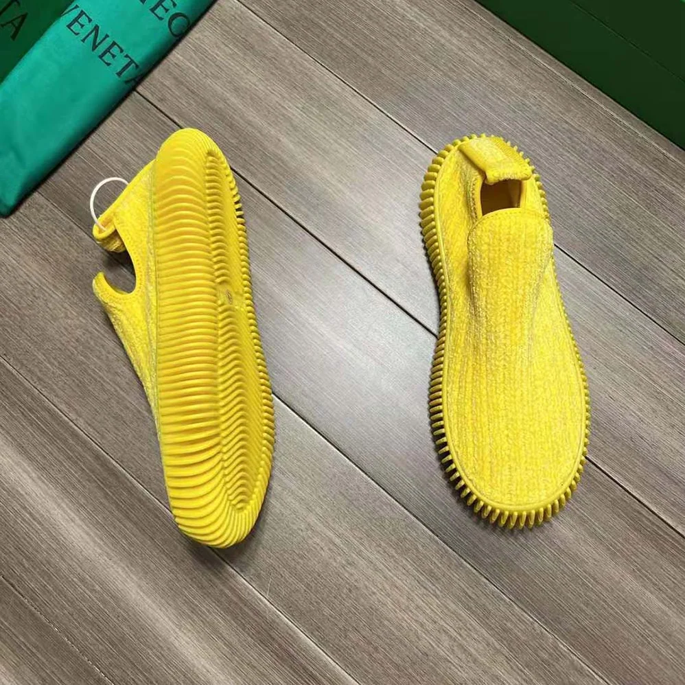 Bottega Veneta Ripple Chenille Corduroy Slip-on Sneakers for Unisex in Yellow