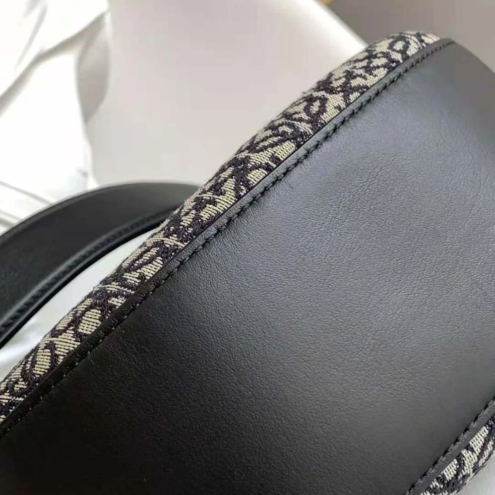 Loewe Luna Bag in Anagram Jacquard and Classic Calfskin for Women in Black