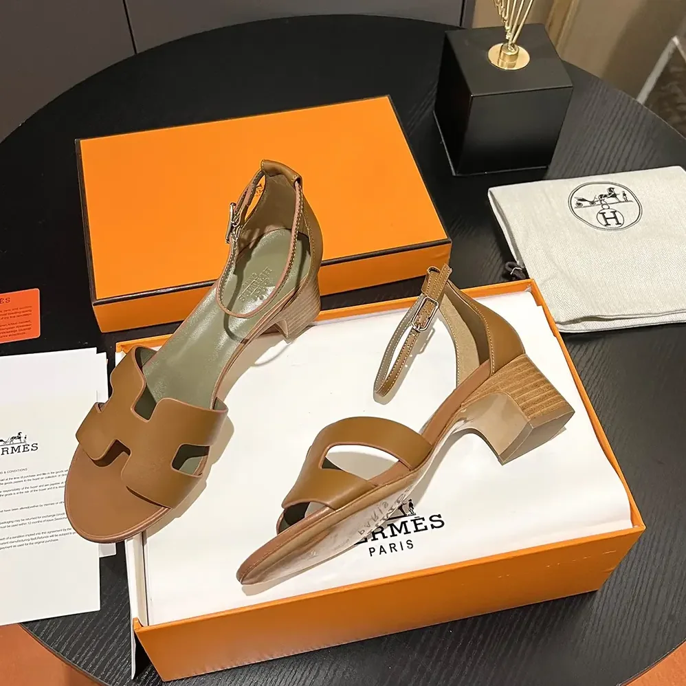 Hermes Encens 50 Sandal-Brown H221121Z for Women
