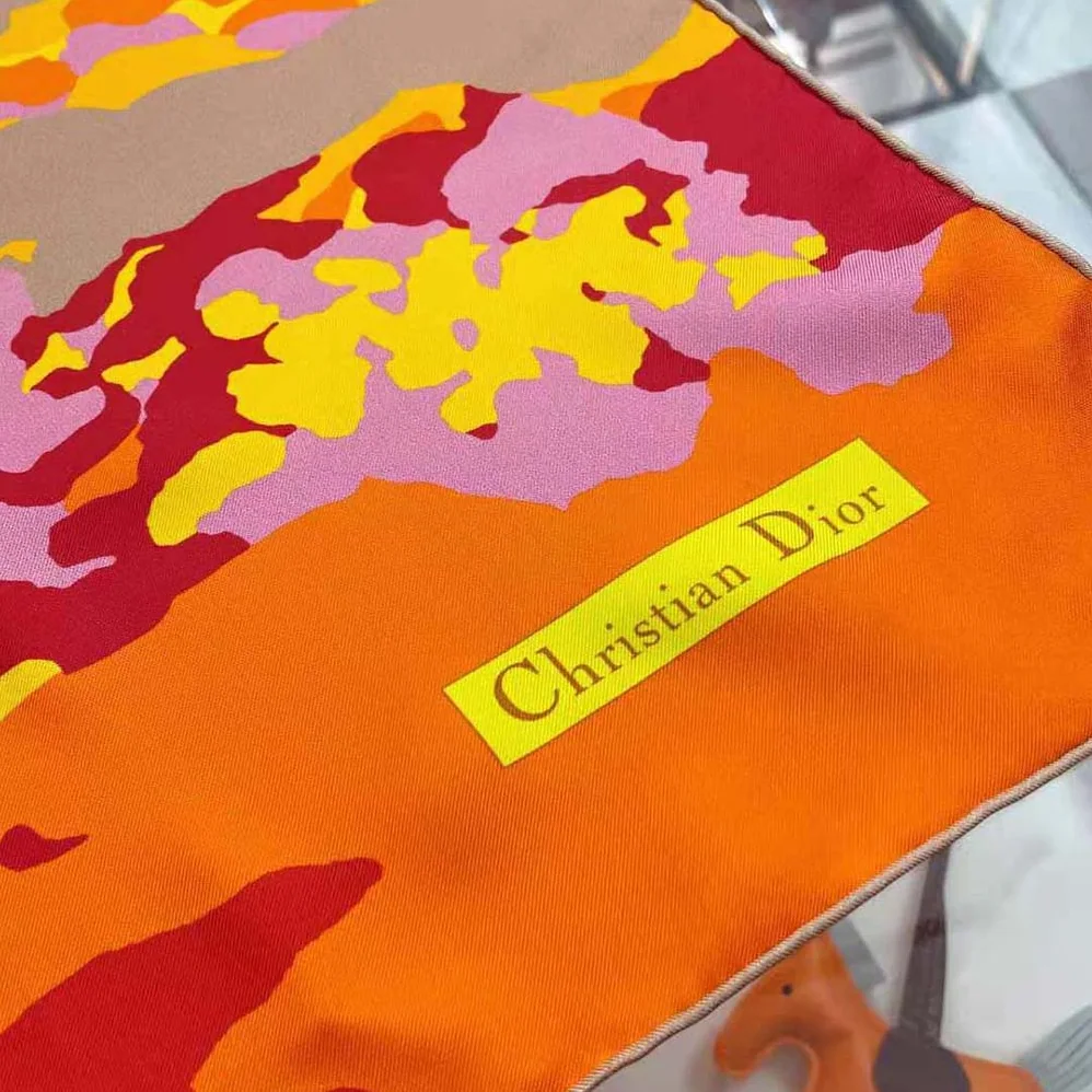 Dior D-Wood Square Scarf Multicolor Silk Twill for Women Dior D-Wood Square Scarf Multicolor Silk Twill for Women