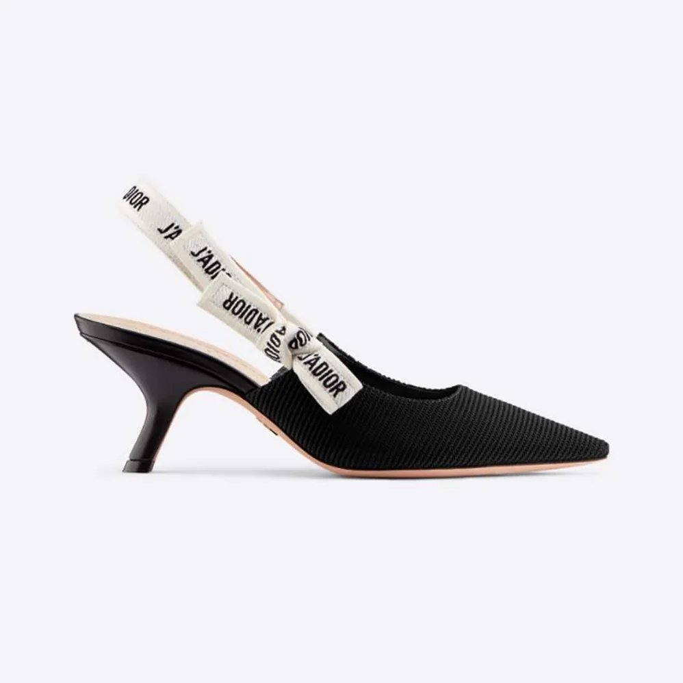 Dior J Adior Slingback Pump Black Technical Fabric for Women Dior J Adior Slingback Pump Black Technical Fabric for Women