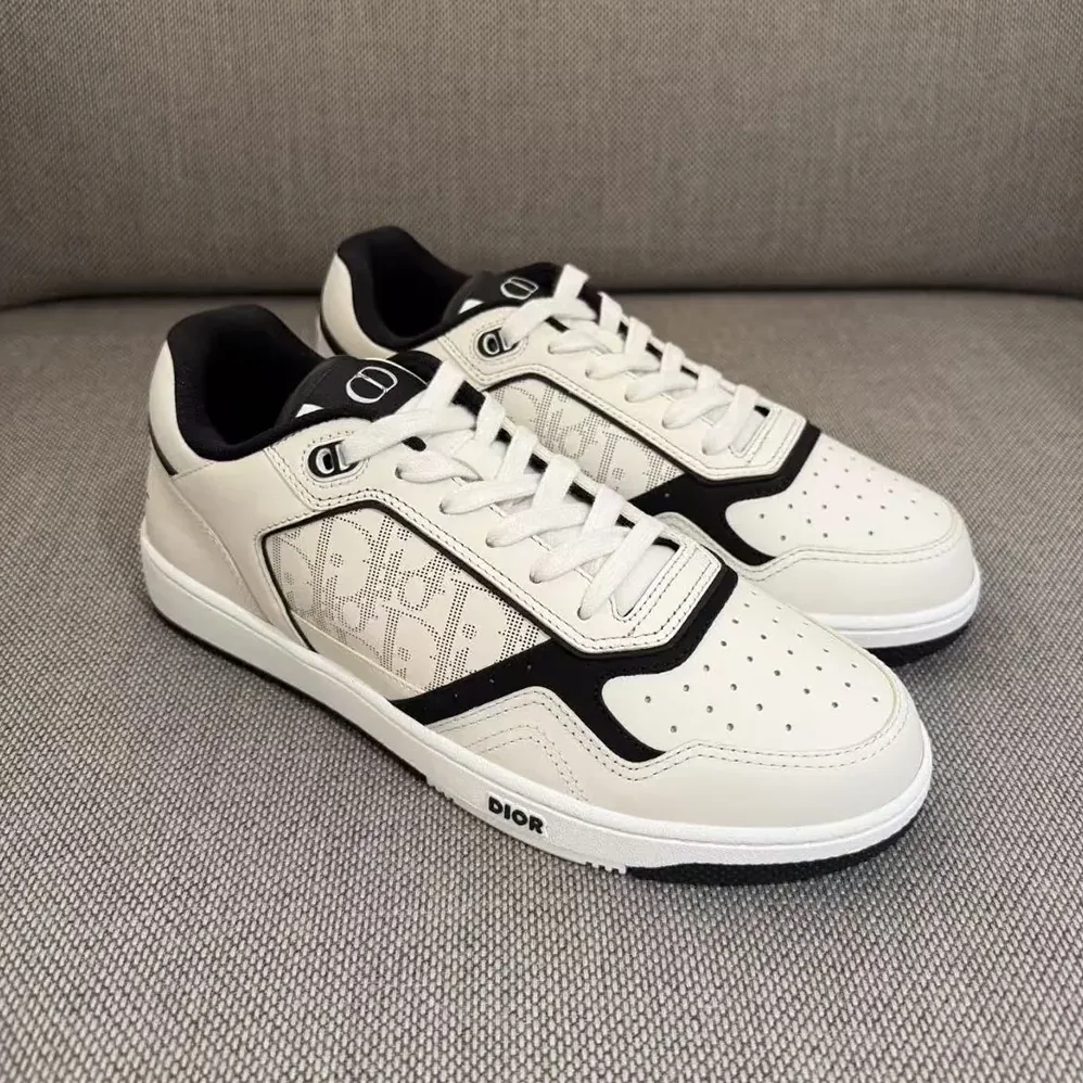 Dior B27 Uptown Low-Top Sneaker White and Black Smooth Calfskin H069 for Unisex