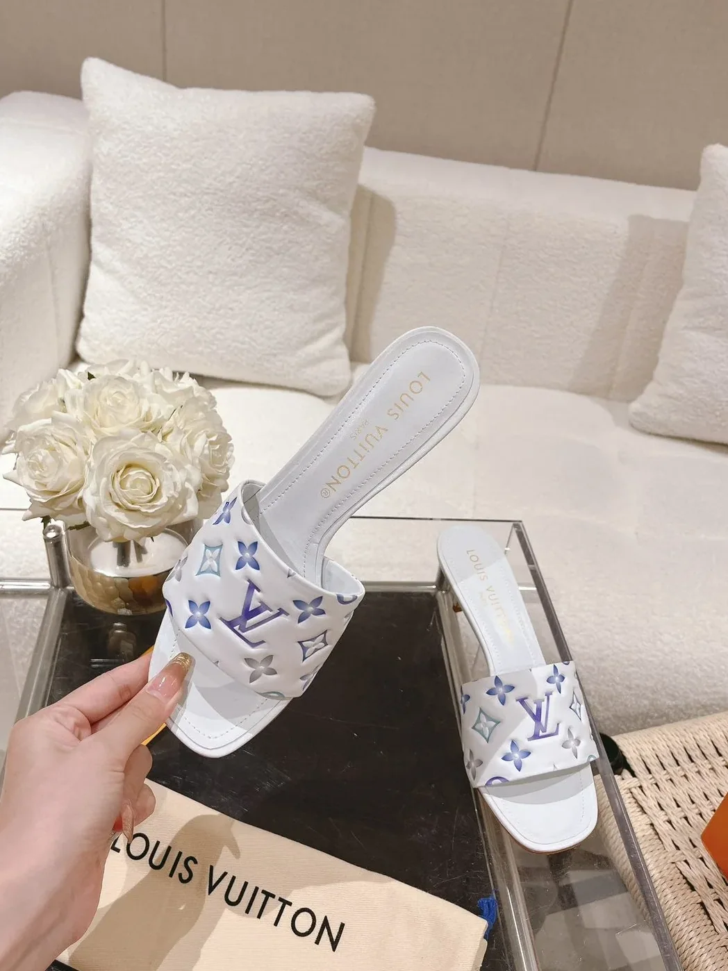 Louis Vuitton Revival Mule White Louis Vuitton Revival Mule White