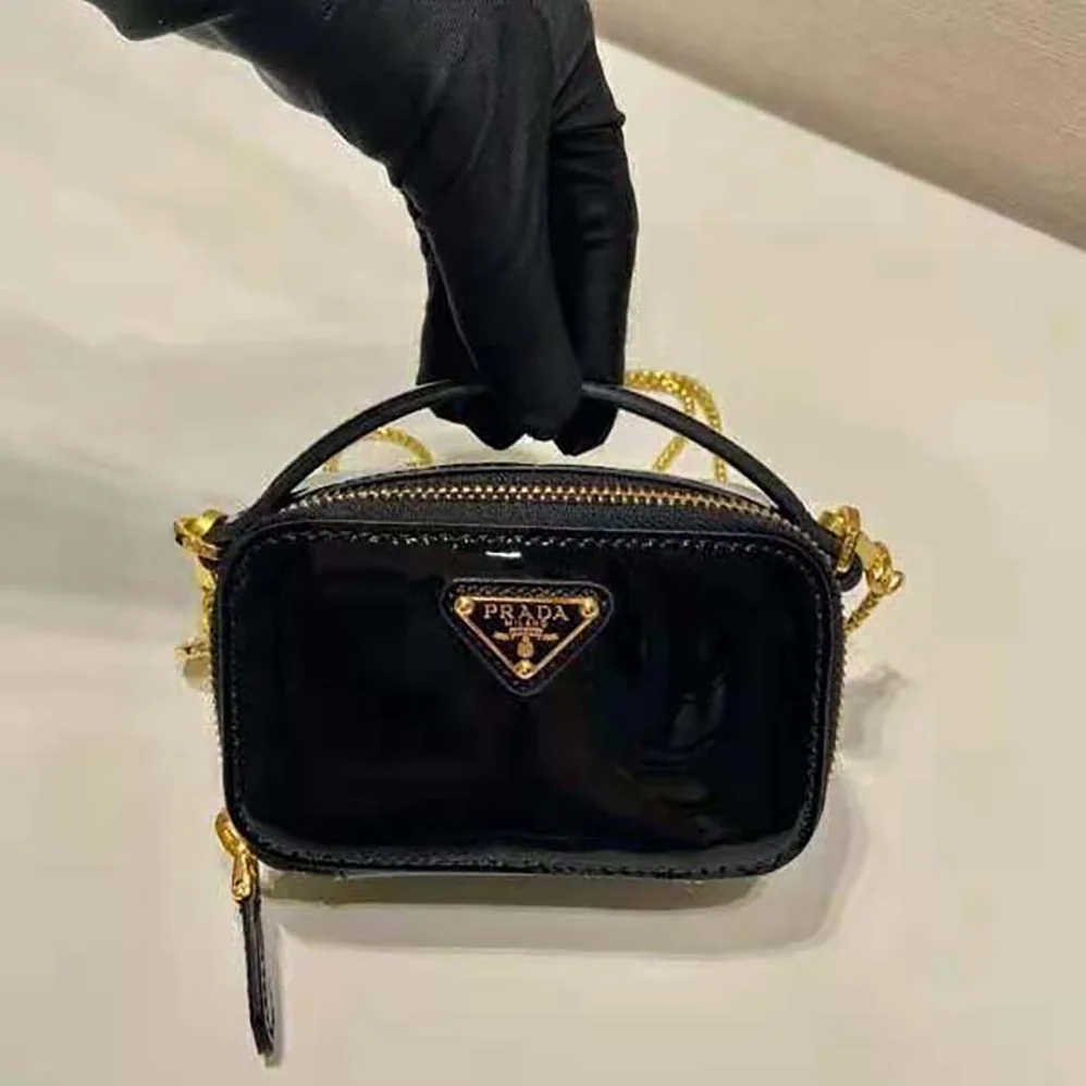 Prada Patent Leather Mini-pouch for Women in Black