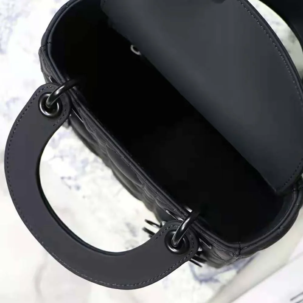 Dior Mini Lady Dior Bag Black Ultramatte Cannage Calfskin