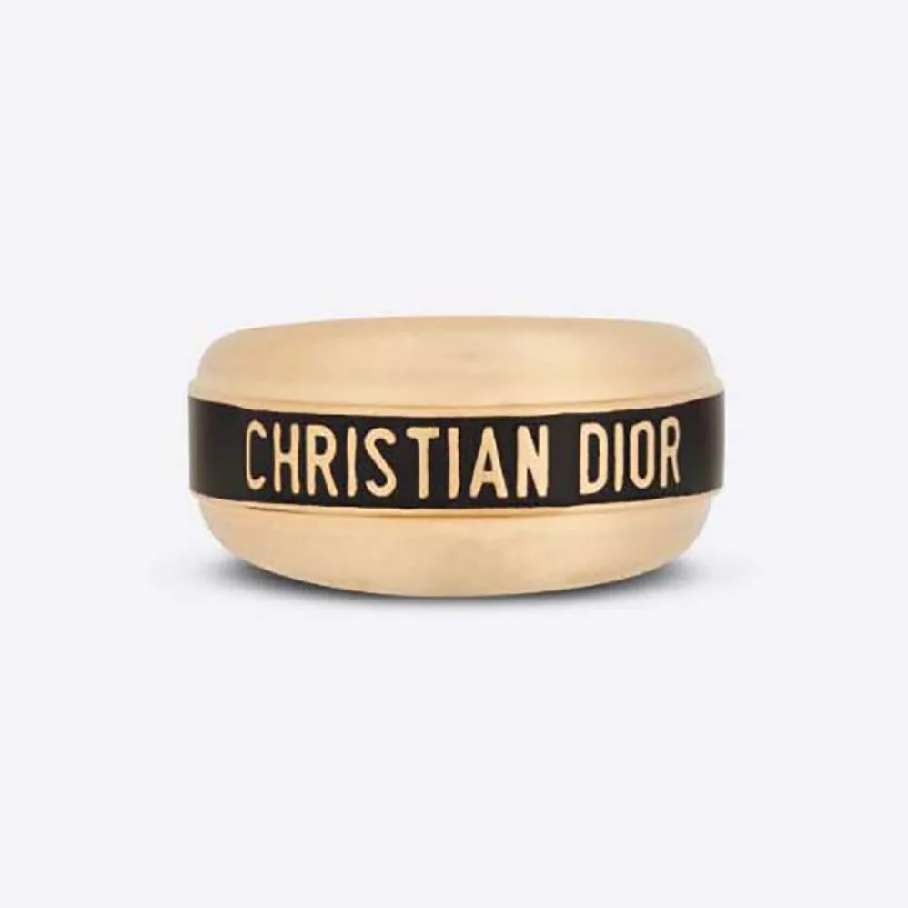Dior Code Ring Gold-Finish Metal and Black Lacquer for Women