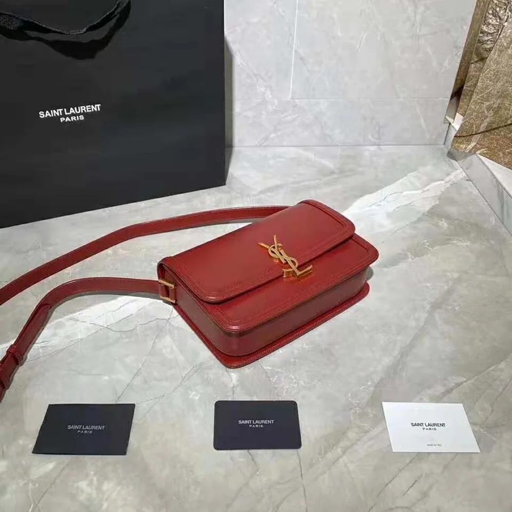 Saint Laurent YSL Solferino Medium Satchel in Box Saint Laurent Leather for Women in Maroon Saint Laurent YSL Solferino Medium Satchel in Box Saint Laurent Leather for Women in Maroon
