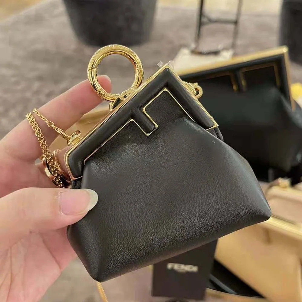 Fendi Nano Fendi First Charm Nappa Leather for Women in Black