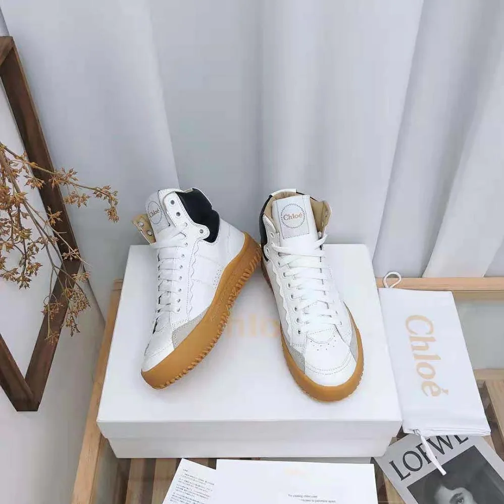 Chloe Franckie High-Top Sneaker in Smooth Calfskin for Women in Black