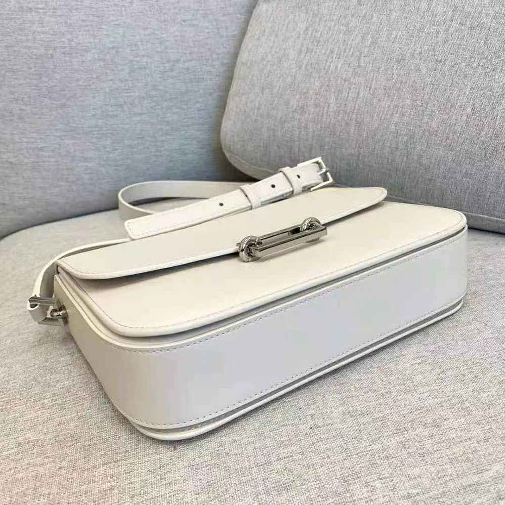 Saint Laurent YSL LE Pave Satchel in Smooth Leather for Women in White