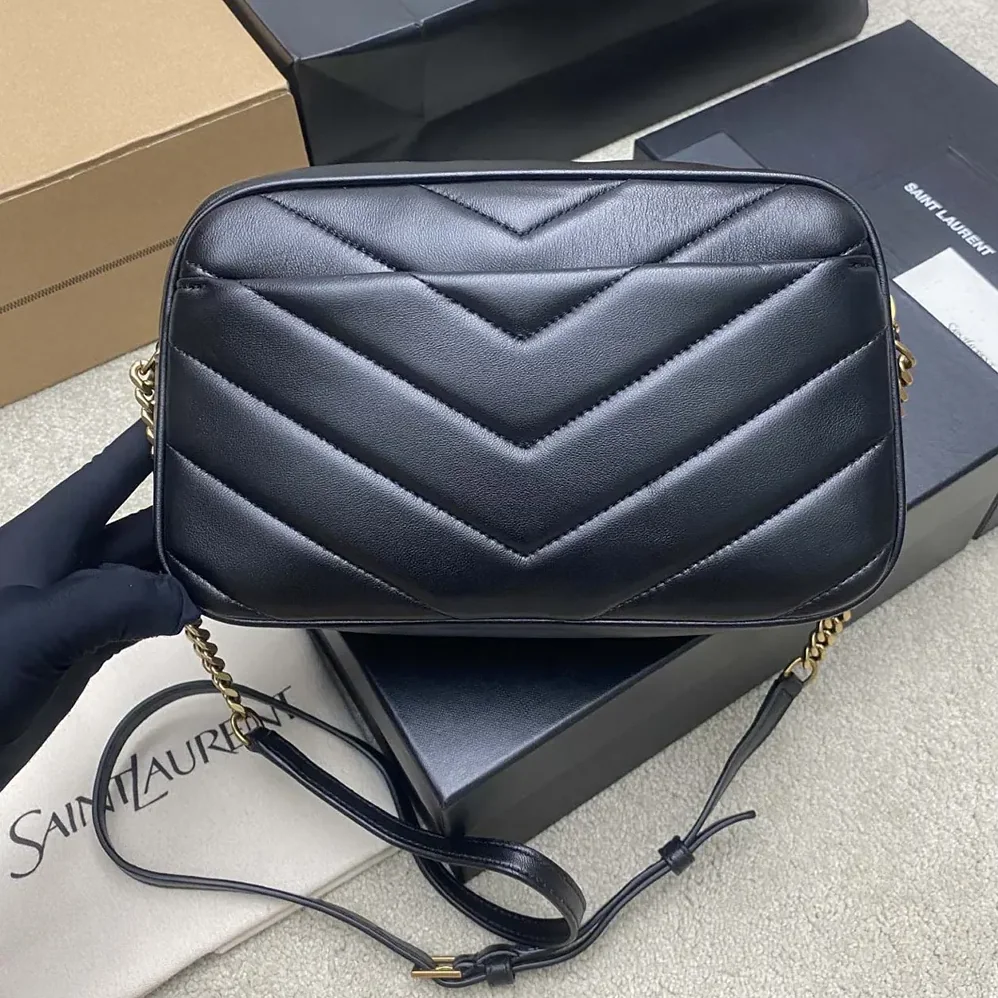 Saint Laurent YSL Loulou Camera Bag In Matelassé Lambskin for Women in Black Saint Laurent YSL Loulou Camera Bag In Matelassé Lambskin for Women in Black