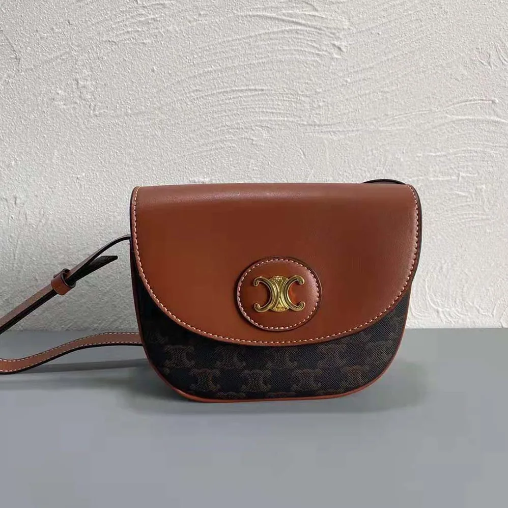 Celine Triomphe Saddle Bag in Triomphe Canvas for Women Celine Triomphe Saddle Bag in Triomphe Canvas for Women