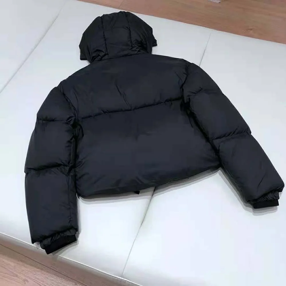 Prada Technical Nylon Puffer Jacket for Women in Black Prada Technical Nylon Puffer Jacket for Women in Black