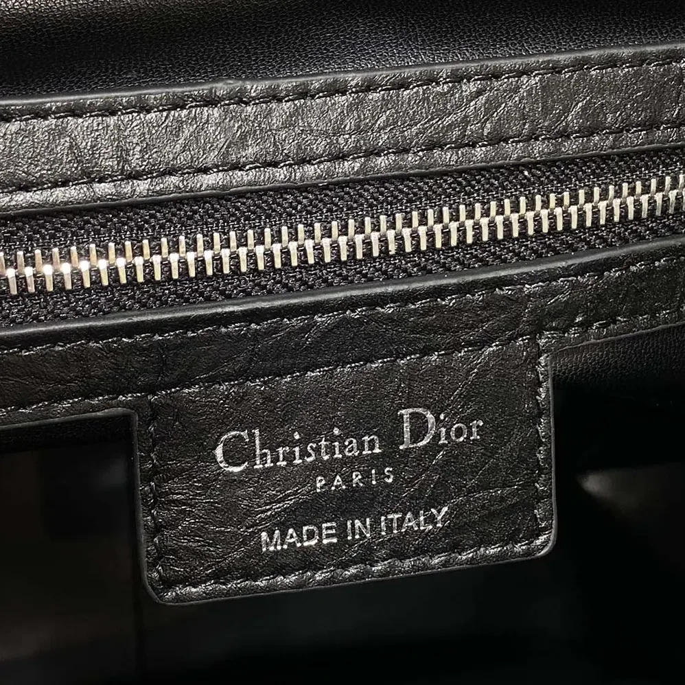 Dior Medium D-Motion Bag Black Macrocannage Crinkled Calfskin for Women Dior Medium D-Motion Bag Black Macrocannage Crinkled Calfskin for Women