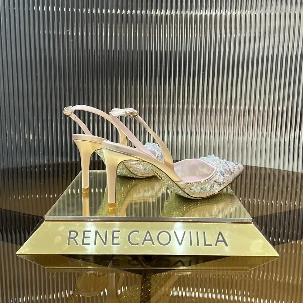 Rene Caovilla Pink Slingbacks Cinderella 75 for Women