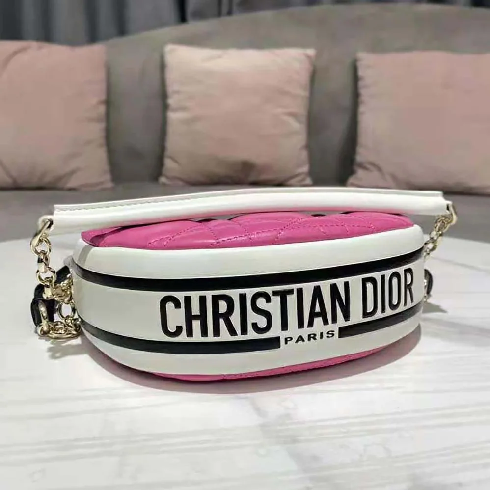 Dior Small Dior Vibe Hobo Bag Fluorescent Pink Macrocannage Lambskin for Women Dior Small Dior Vibe Hobo Bag Fluorescent Pink Macrocannage Lambskin for Women