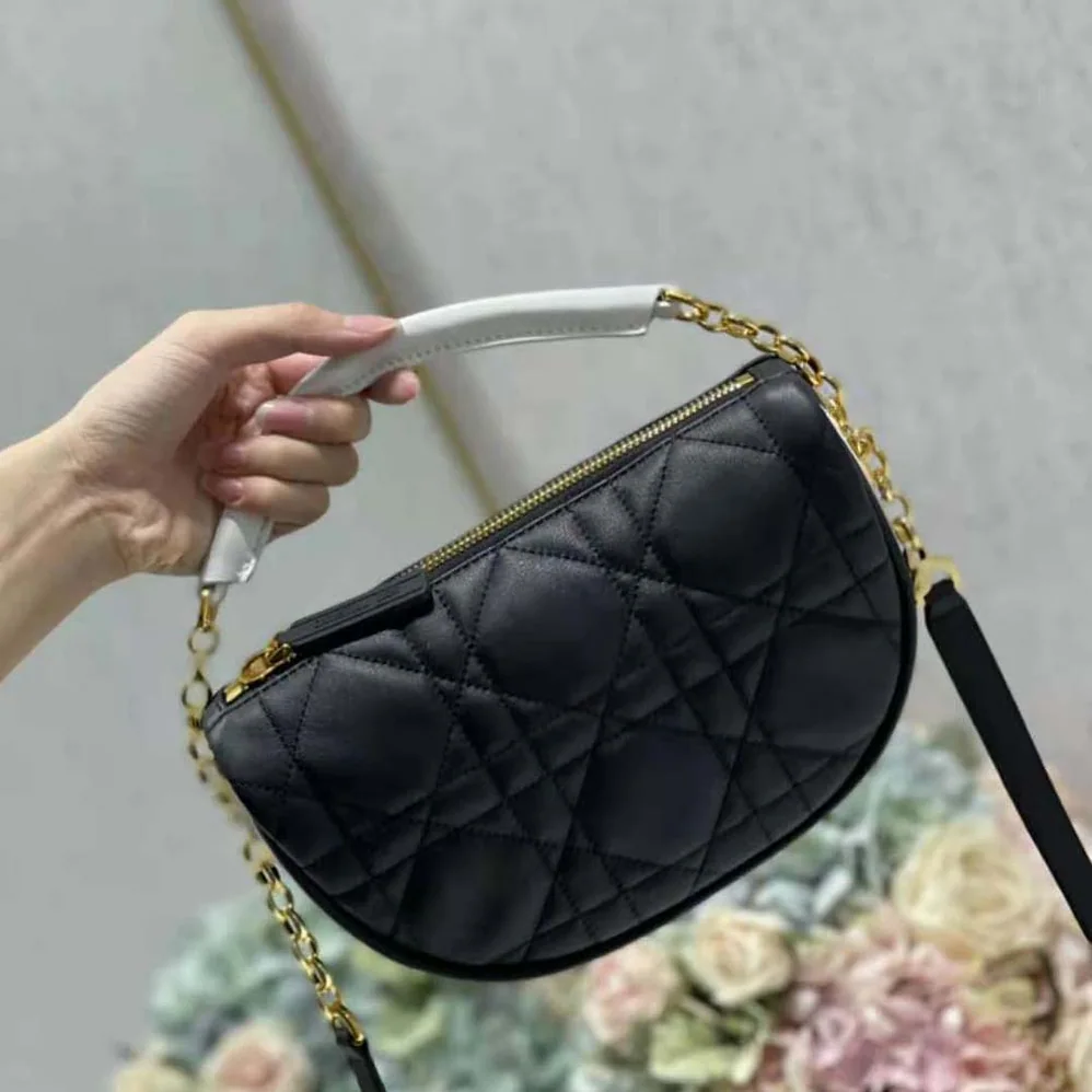 Dior Small Dior Vibe Hobo Bag Black Cannage Lambskin for Women
