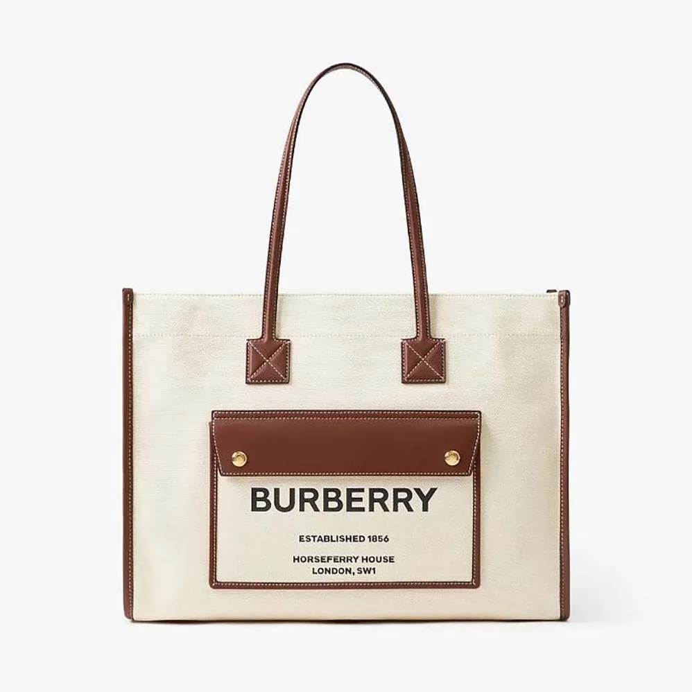 Burberry Medium Freya Tote for Women in Beige Burberry Medium Freya Tote for Women in Beige