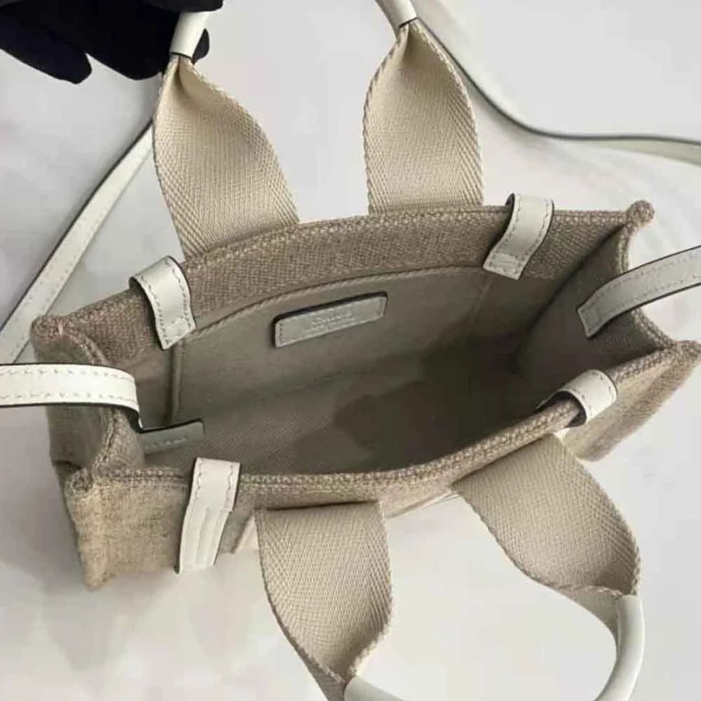 Chloe Mini Woody Tote Bag for Women in White