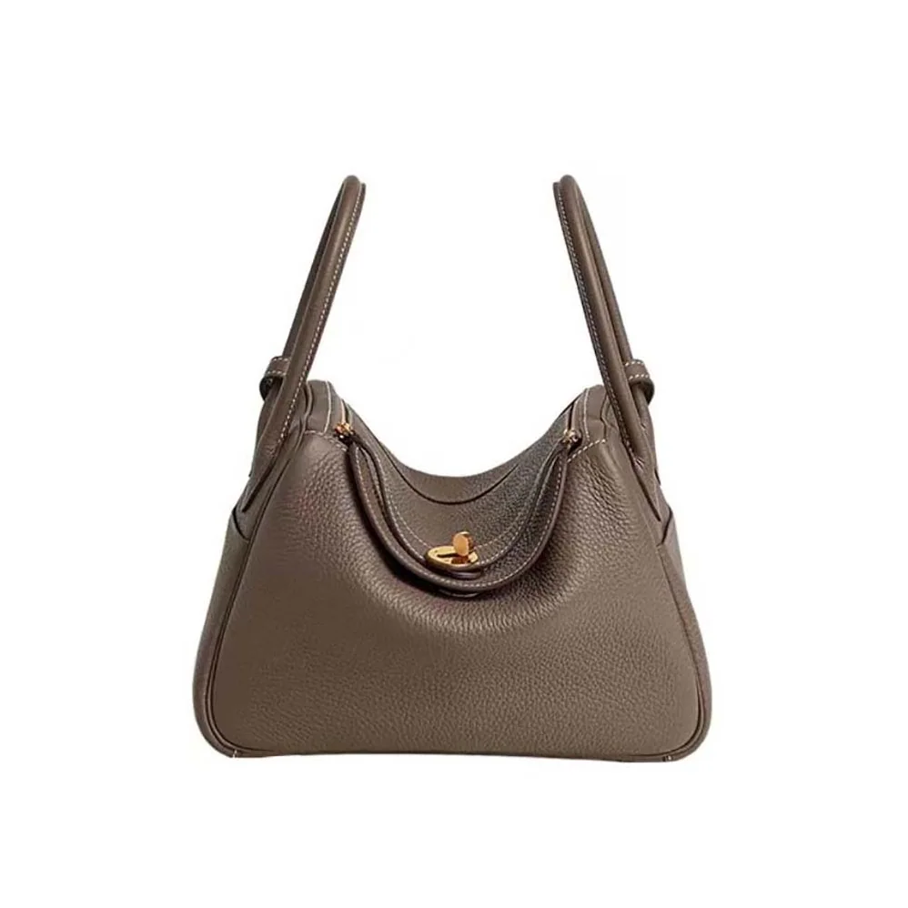 Hermes Lindy 26 in Clemence Leather for Women in Gray/Gold Hermes Lindy 26 in Clemence Leather for Women in Gray/Gold