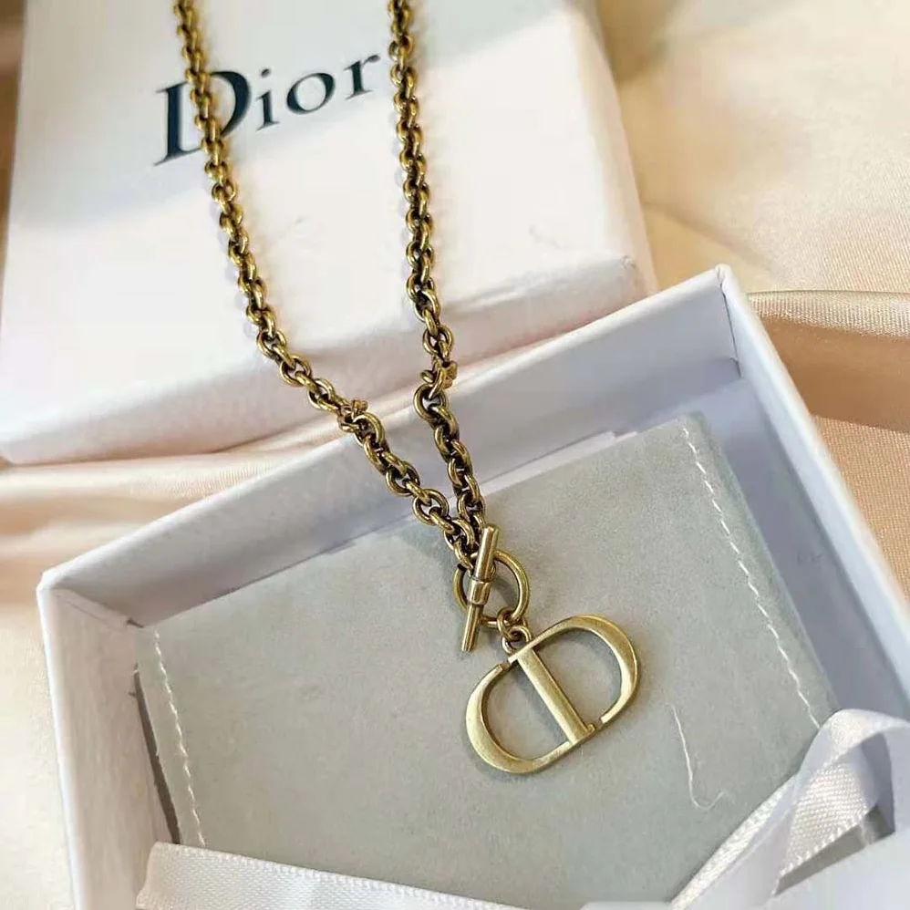 Dior 30 Montaigne Necklace Antique Gold for Women in Finish Metal