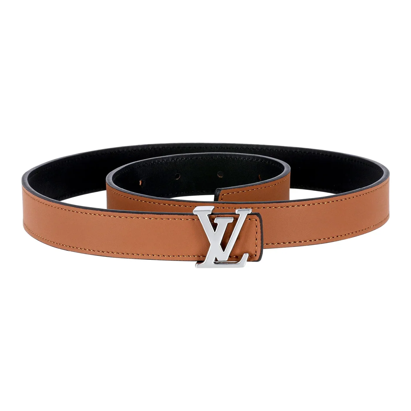 Reversible Brown in Black Leather Belt