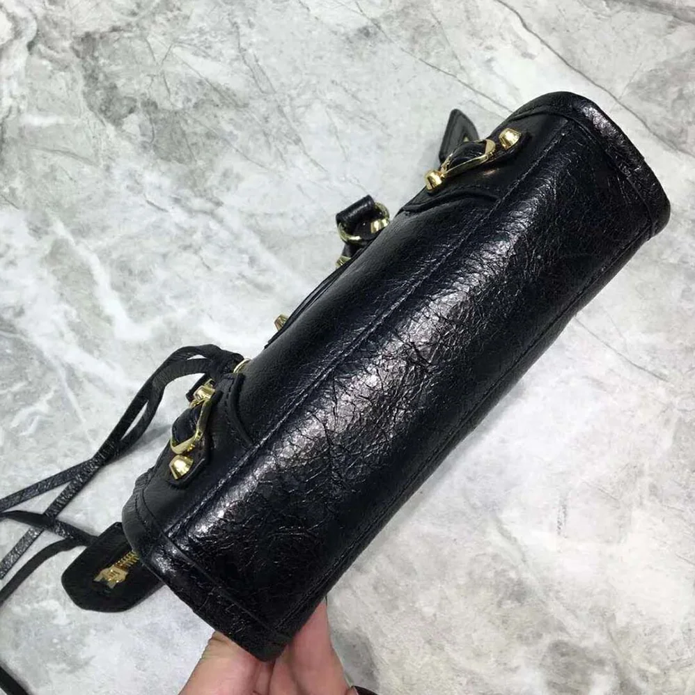 Balenciaga Classic Gold Mini City for Women in Black