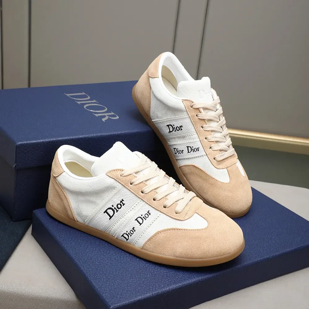 Dior Ribbon Sneaker White and Beige Suede Calfskin for Unisex Dior Ribbon Sneaker White and Beige Suede Calfskin for Unisex