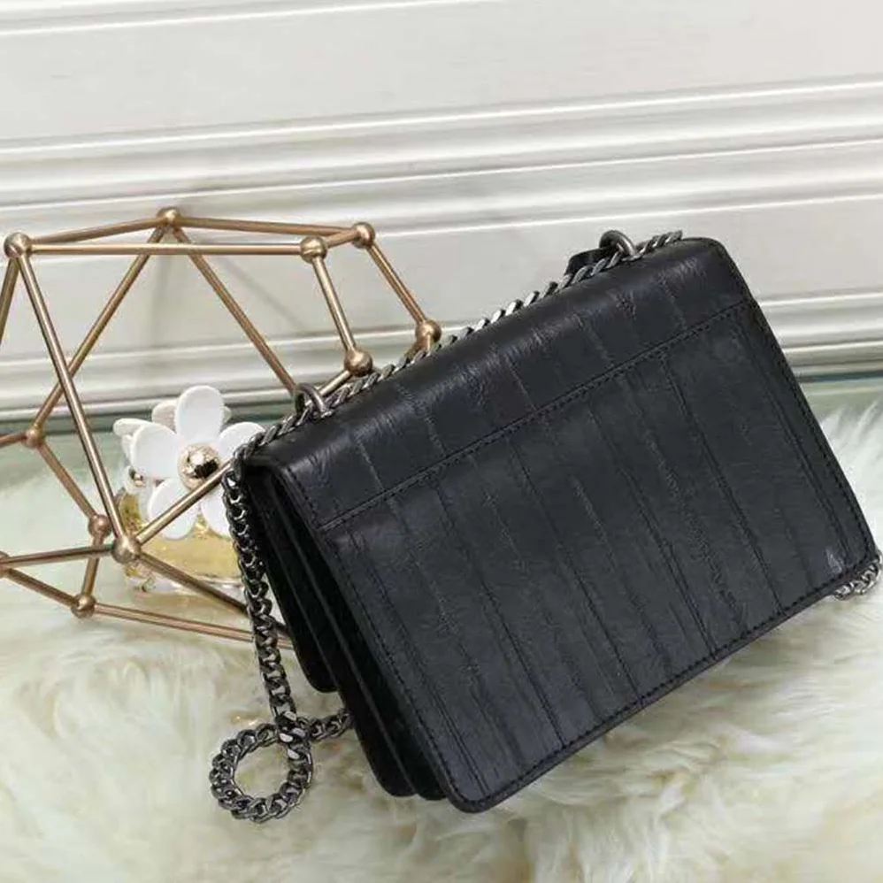 Saint Laurent YSL Sunset Medium in Eel for Women in Black Saint Laurent YSL Sunset Medium in Eel for Women in Black