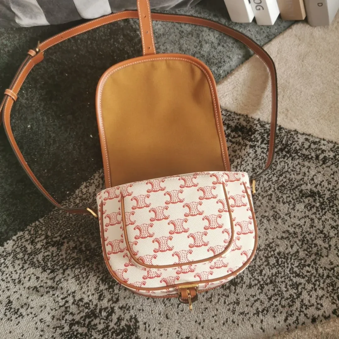 Celine Folco Bag In Triomphe Canvas With Celine Print Pink And White / Celine Folco Bag In Triomphe Canvas With Celine Print Pink And White /