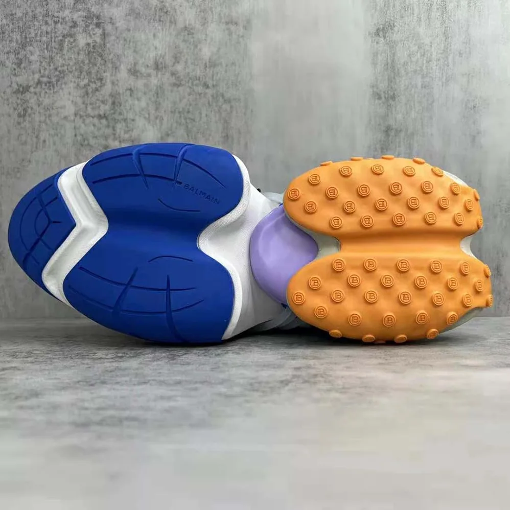 Balmain Unicorn Low-Top Trainers in Neoprene and Calfskin for Unisex in Blue Balmain Unicorn Low-Top Trainers in Neoprene and Calfskin for Unisex in Blue