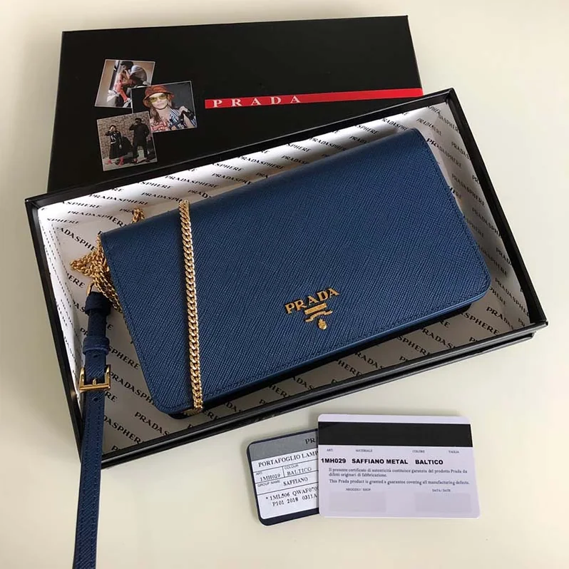 Prada Saffiano Leather Mini Bag for Women in Navy Prada Saffiano Leather Mini Bag for Women in Navy