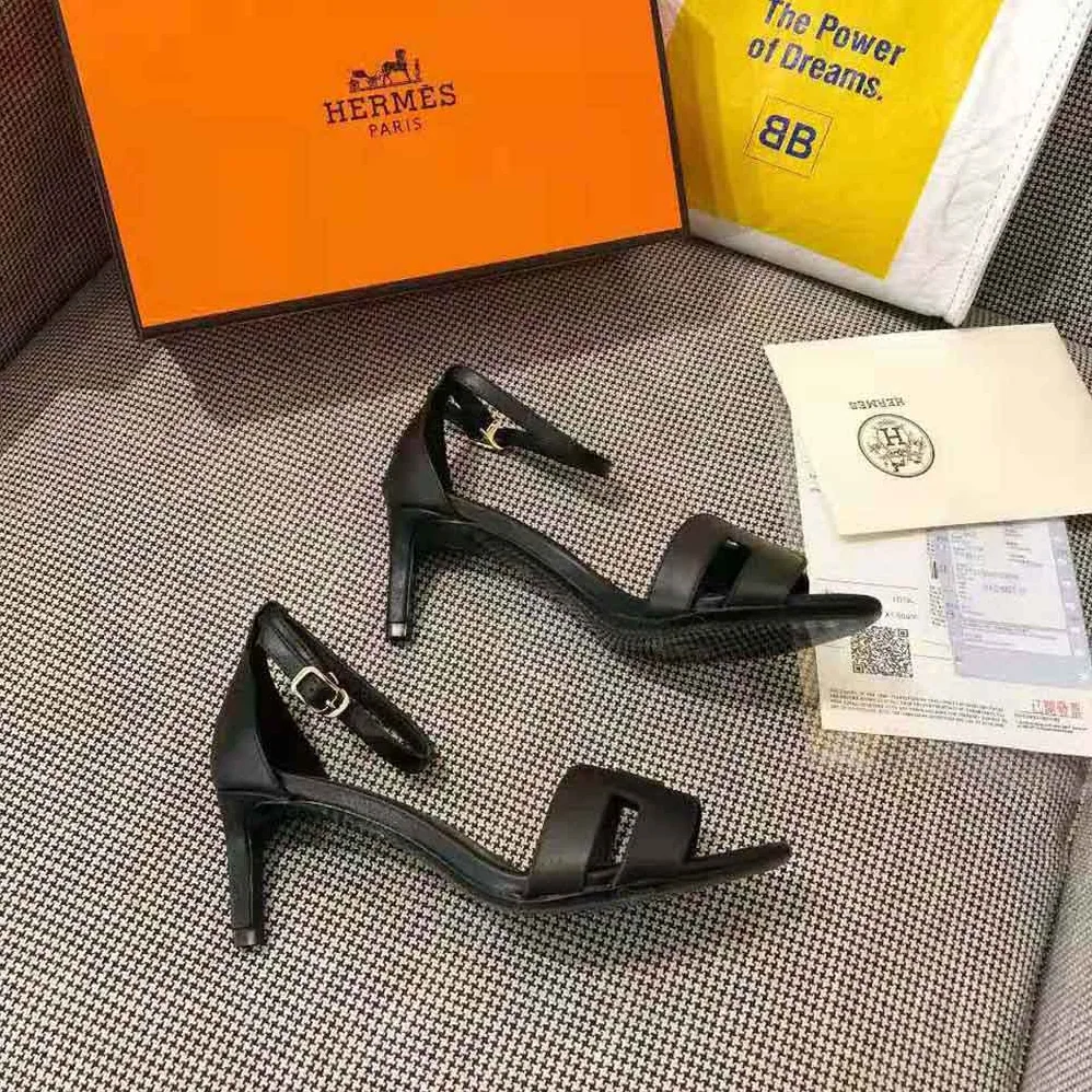 Hermes Premiere 70 High Heel Sandal in Calfskin with Thin Ankle Strap for Women