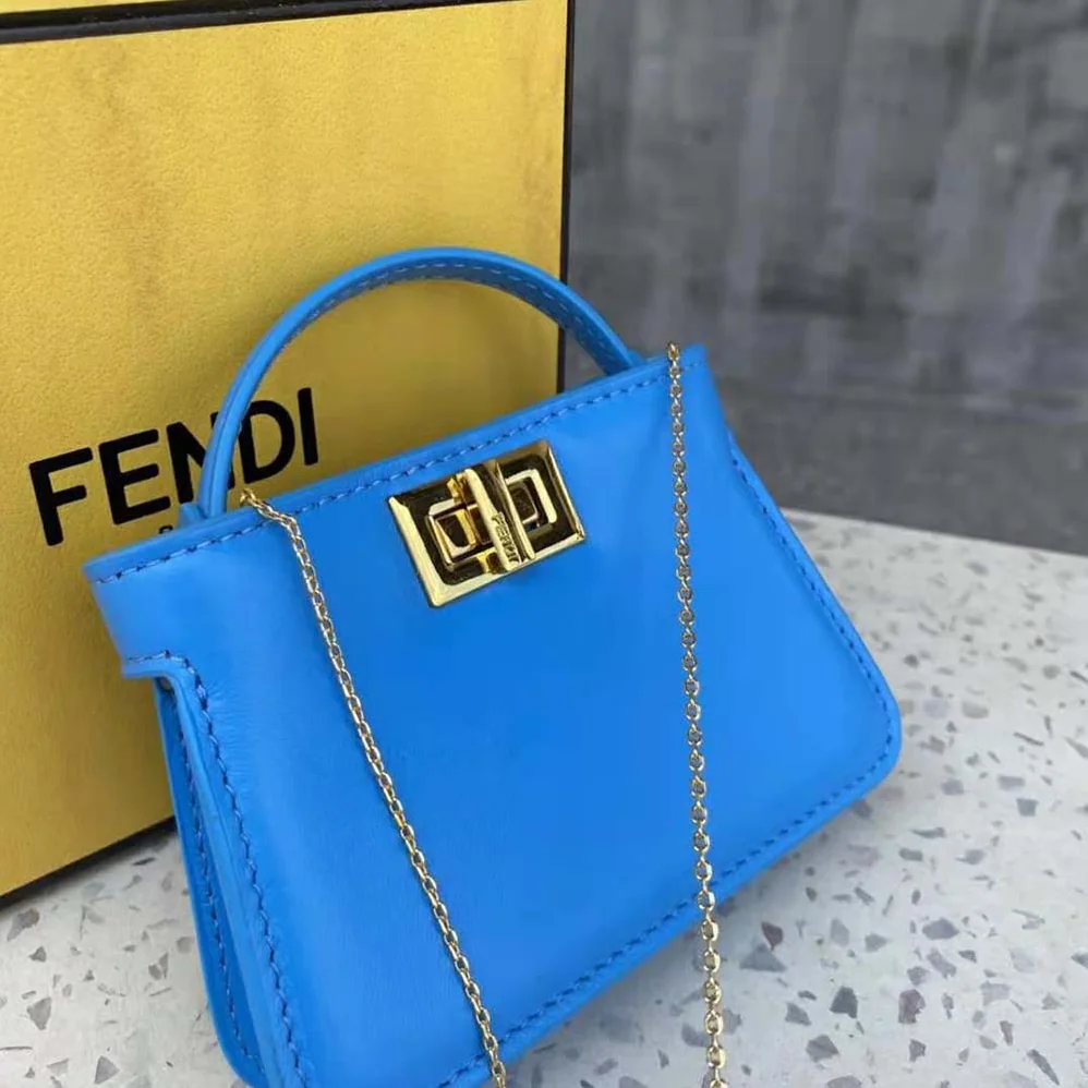 Fendi Pico Peekaboo Charm Light Nappa Leather Charm for Women in Blue Fendi Pico Peekaboo Charm Light Nappa Leather Charm for Women in Blue
