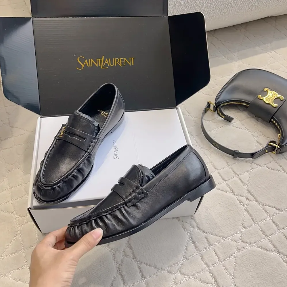 Saint Laurent YSL Le Loafer Supple in Matte Leather for Unisex in Black Saint Laurent YSL Le Loafer Supple in Matte Leather for Unisex in Black