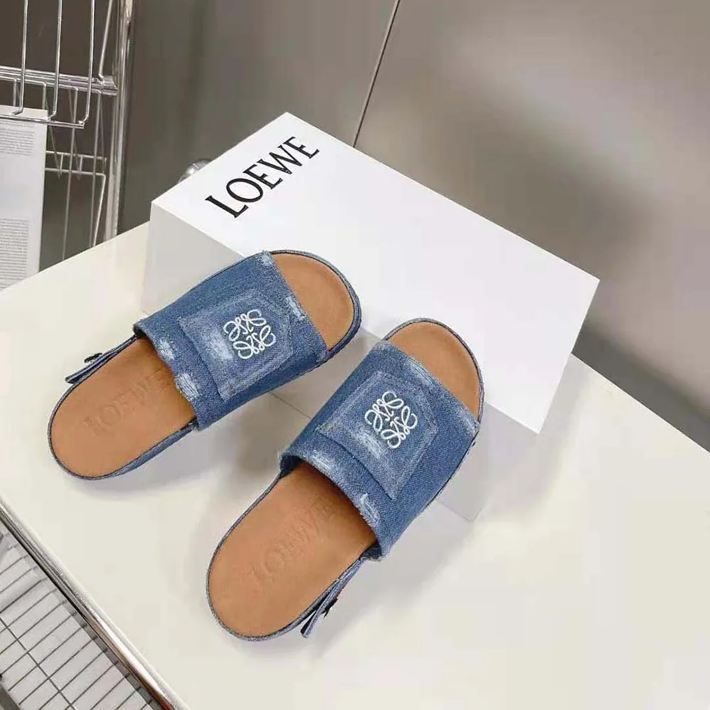 Loewe Deconstructed Slide in Denim for Women in Navy Loewe Deconstructed Slide in Denim for Women in Navy