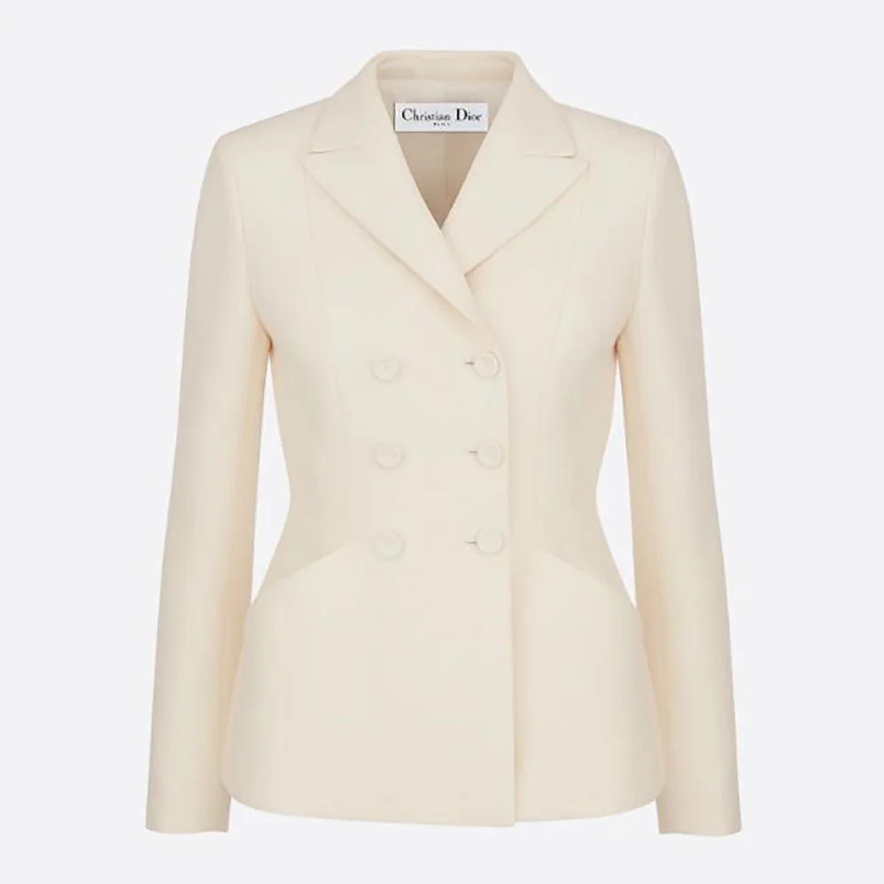 Dior 30 Montaigne Bar Jacket White Double for Women in Breasted Wool and Silk Dior 30 Montaigne Bar Jacket White Double for Women in Breasted Wool and Silk