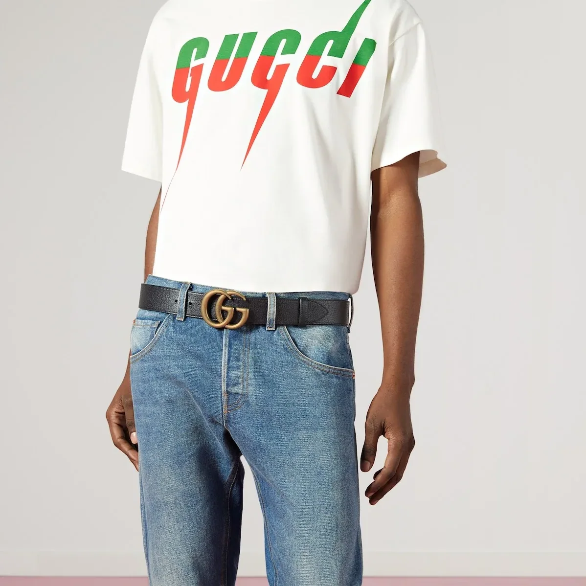Gucci GG Marmont Wide Belt Black
