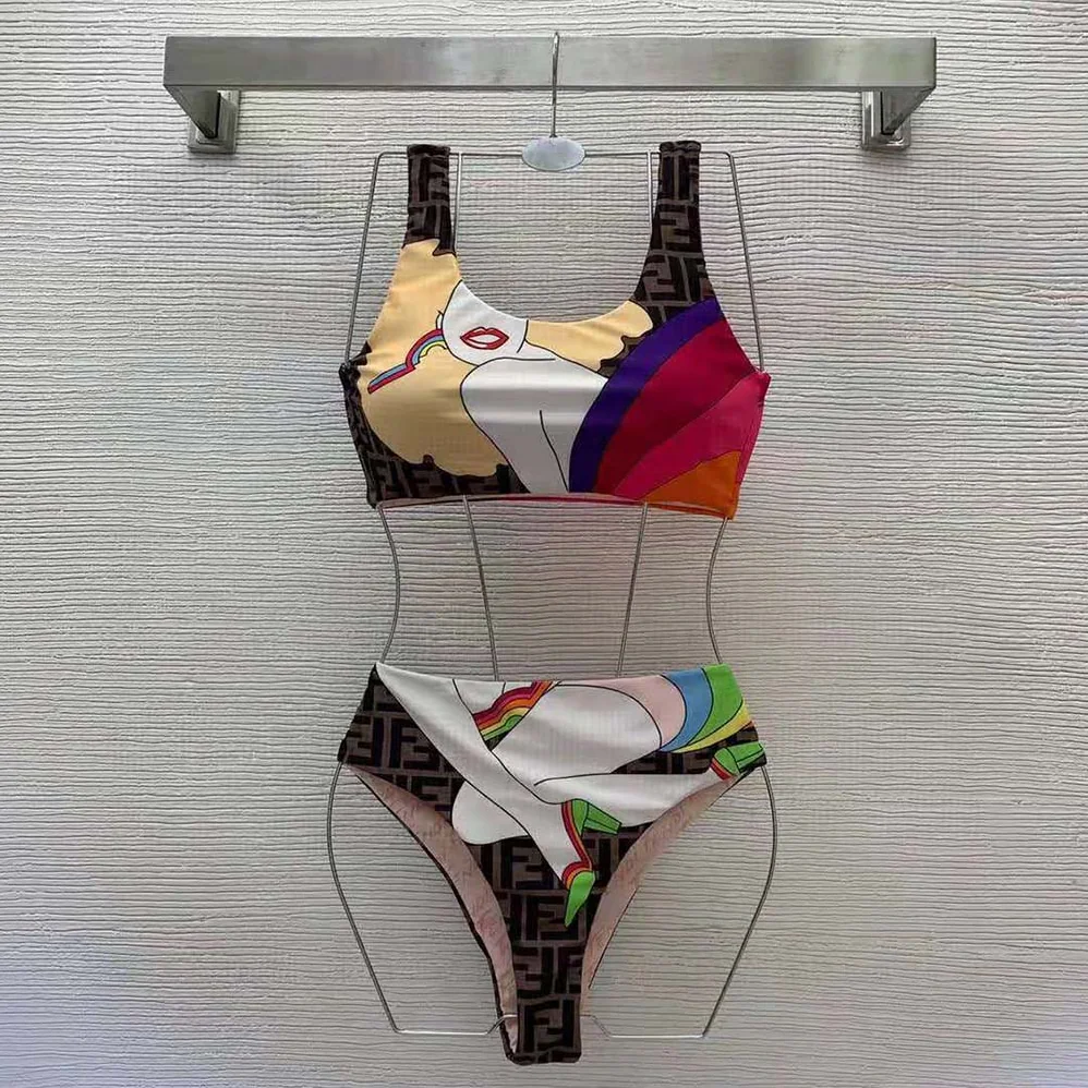 Fendi Swimsuit Multicolor Lycra Bikini for Women in Pink Fendi Swimsuit Multicolor Lycra Bikini for Women in Pink
