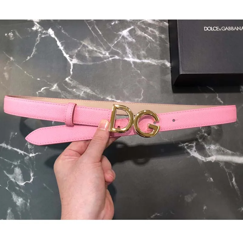 Dolce Gabbana D&G Dauphine Calfskin Belt for Women in Pink Dolce Gabbana D&G Dauphine Calfskin Belt for Women in Pink